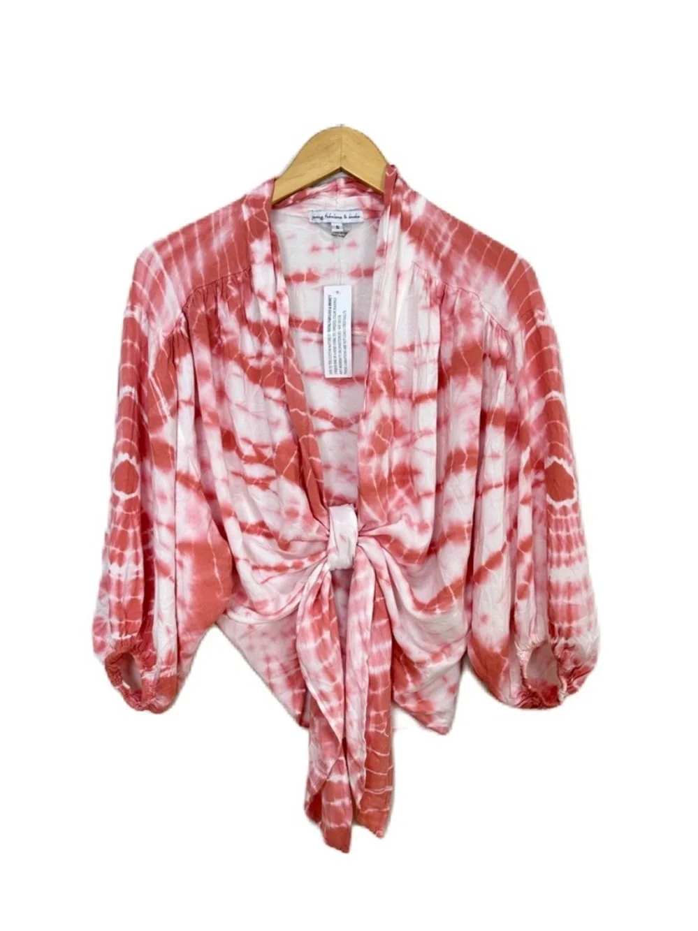 NWT • Young Fabulous & Broke Tie-Dye Tie-Front Carmen Top • Women’s Medium